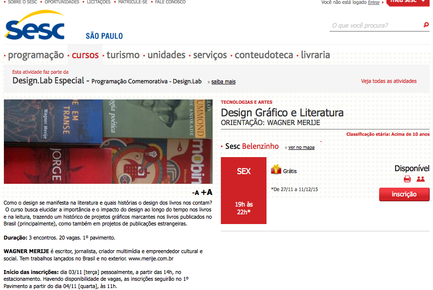 Design grafico e Literatura_Sesc Belenzinho